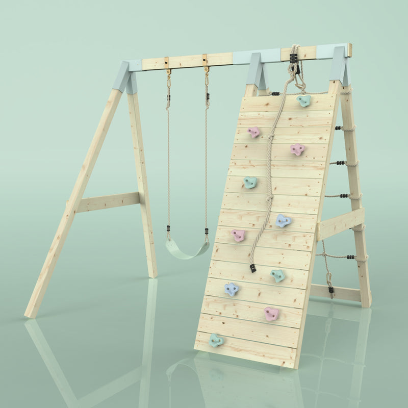 Siège De Balançoire Enfant Extérieur En Plastique Avec Cordes Et Anneaux - Coloris Rose - ChildWood Play