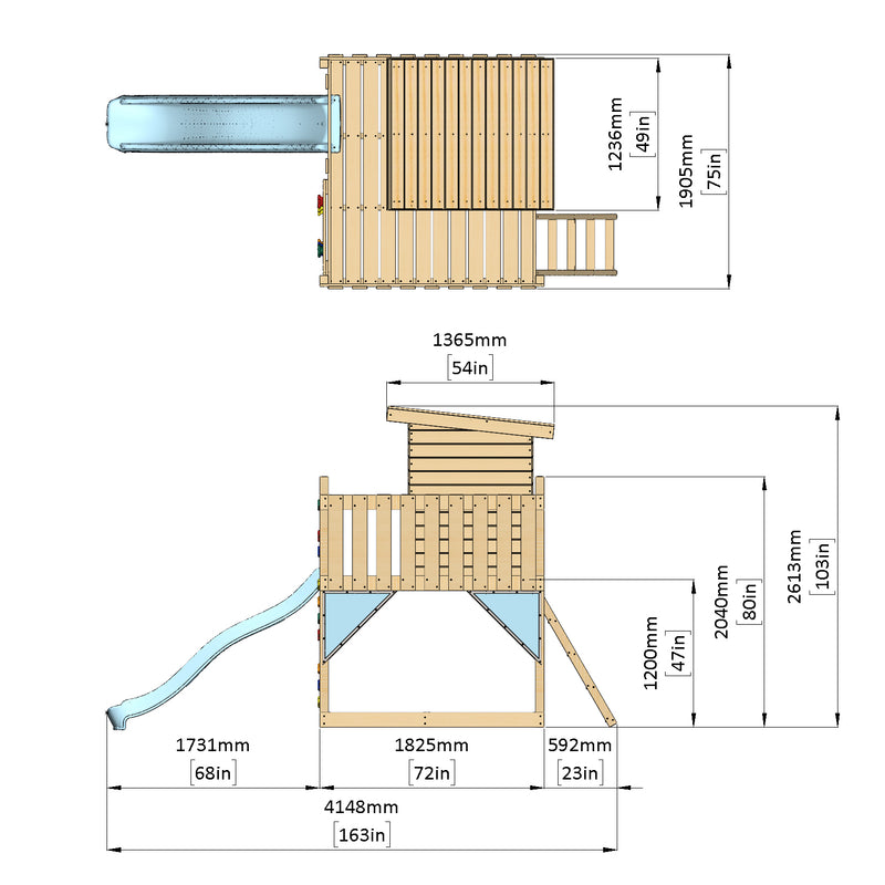 Cabane enfant sur pilotis PolarPlay Aurores boréales